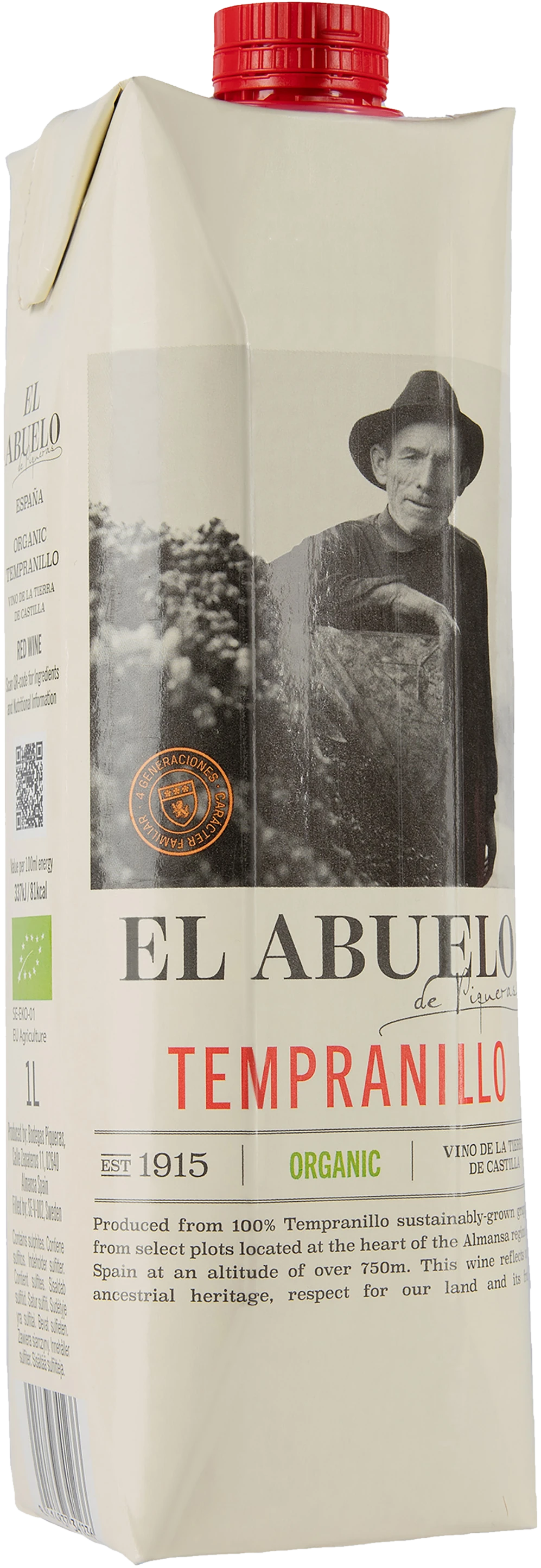 El Abuelo Organico Tempranillo 2025 kartonkitölkki