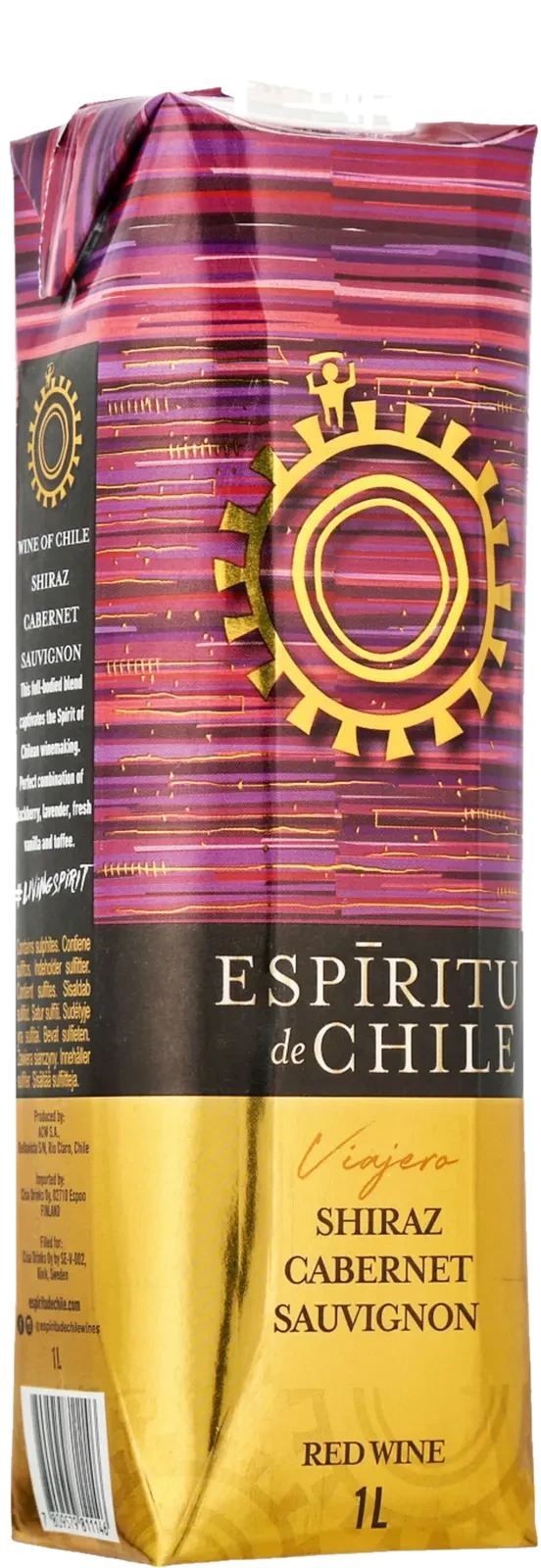 Espiritu de Chile Viajero Shiraz Cabernet 2025 kartonkitölkki