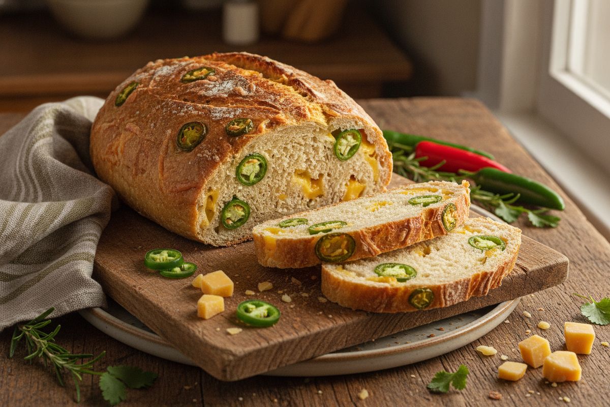 Jalapeño-cheddarleipä