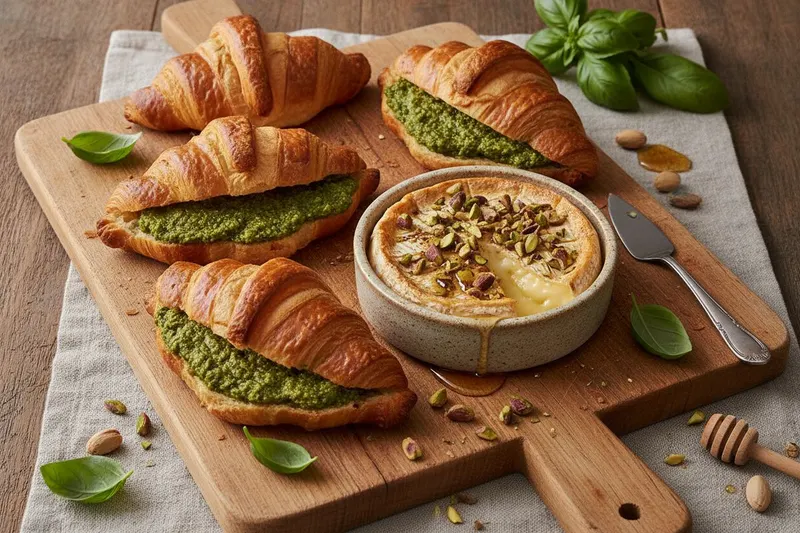 Pestocroissantit ja pistaasicamembert