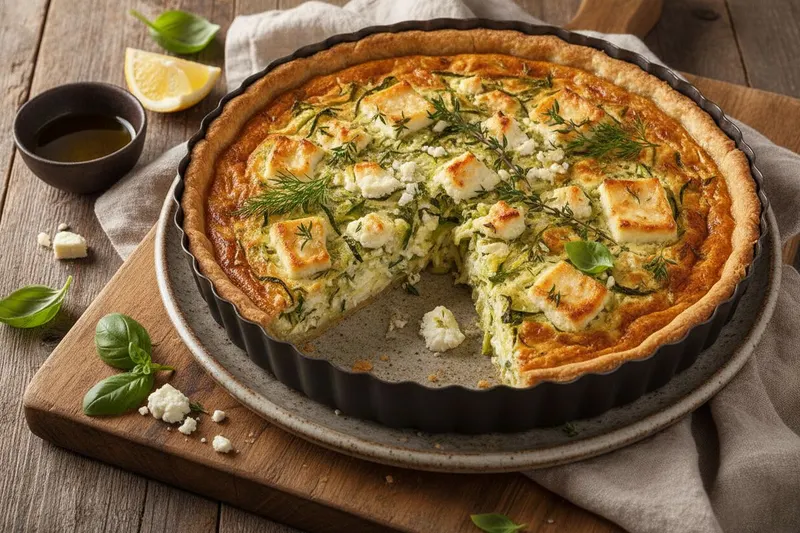 Välimeren feta-kesäkurpitsapiirakka